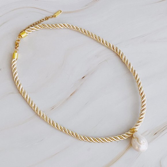 Satin Rope Baroque Pearl Necklace - Picture 6 of 8